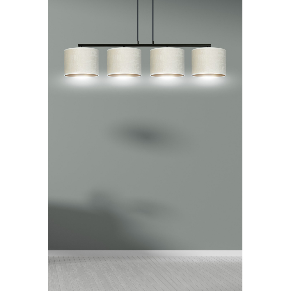 Emibig Hilde 4 Light White Shade Black E27 Ceiling Pendant Light Image 8