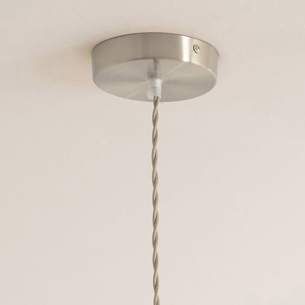 ValueLights Lane 5 Tier Green Glass Shade Brushed Chrome Single LED Ceiling Pendant Light Image 4