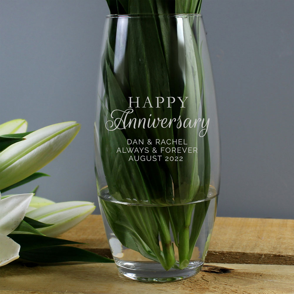 Personalised Memento Personalised Happy Anniversary Bullet Vase Image 3
