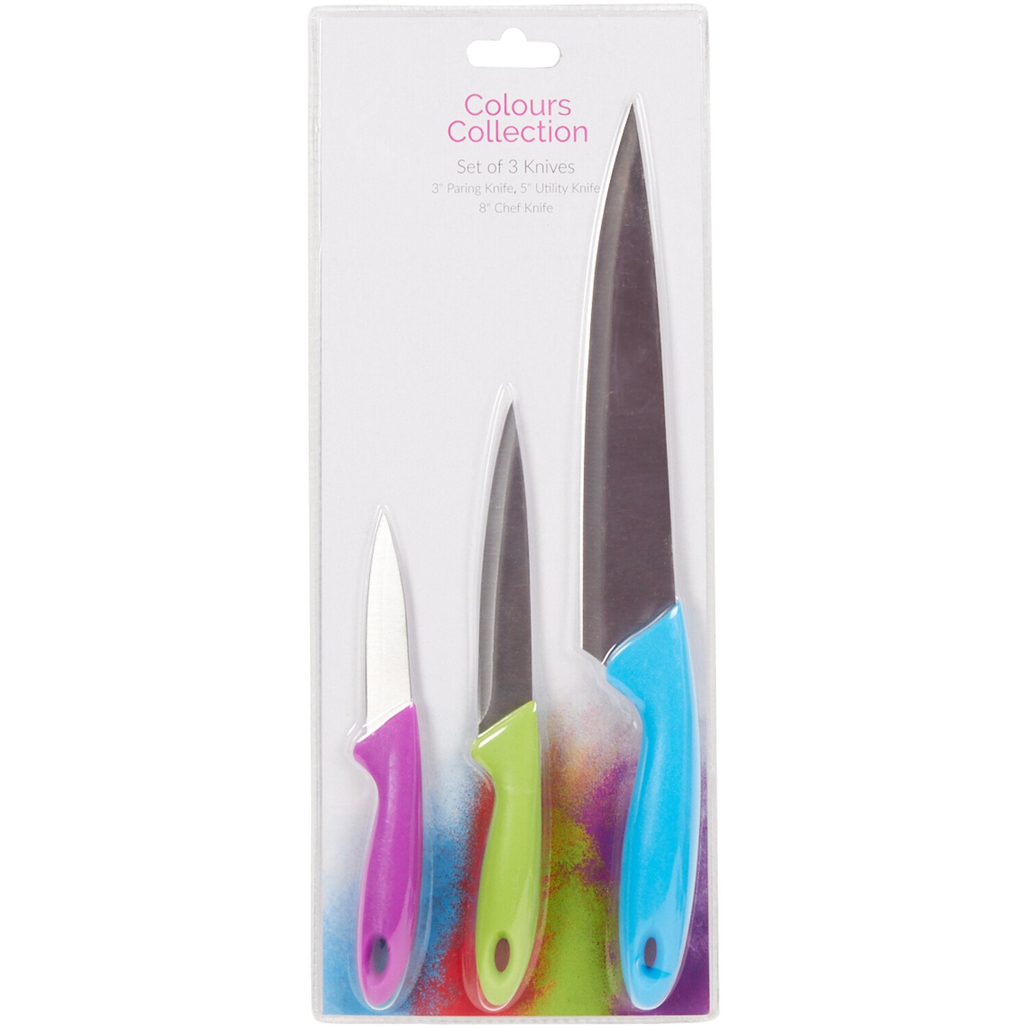 Colours Collection 3 Piece Knife Set Image 1
