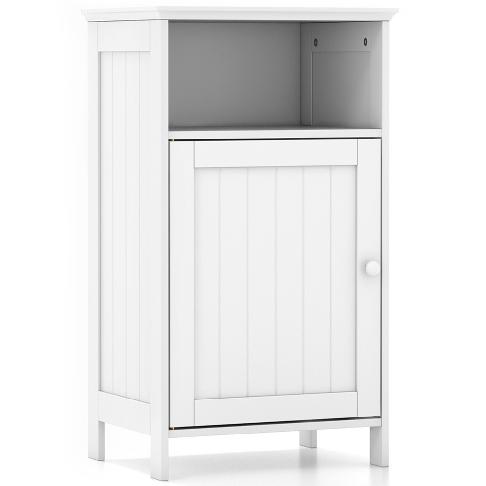 Costway White Single Door Single Shelf Side Cabinet Image 2