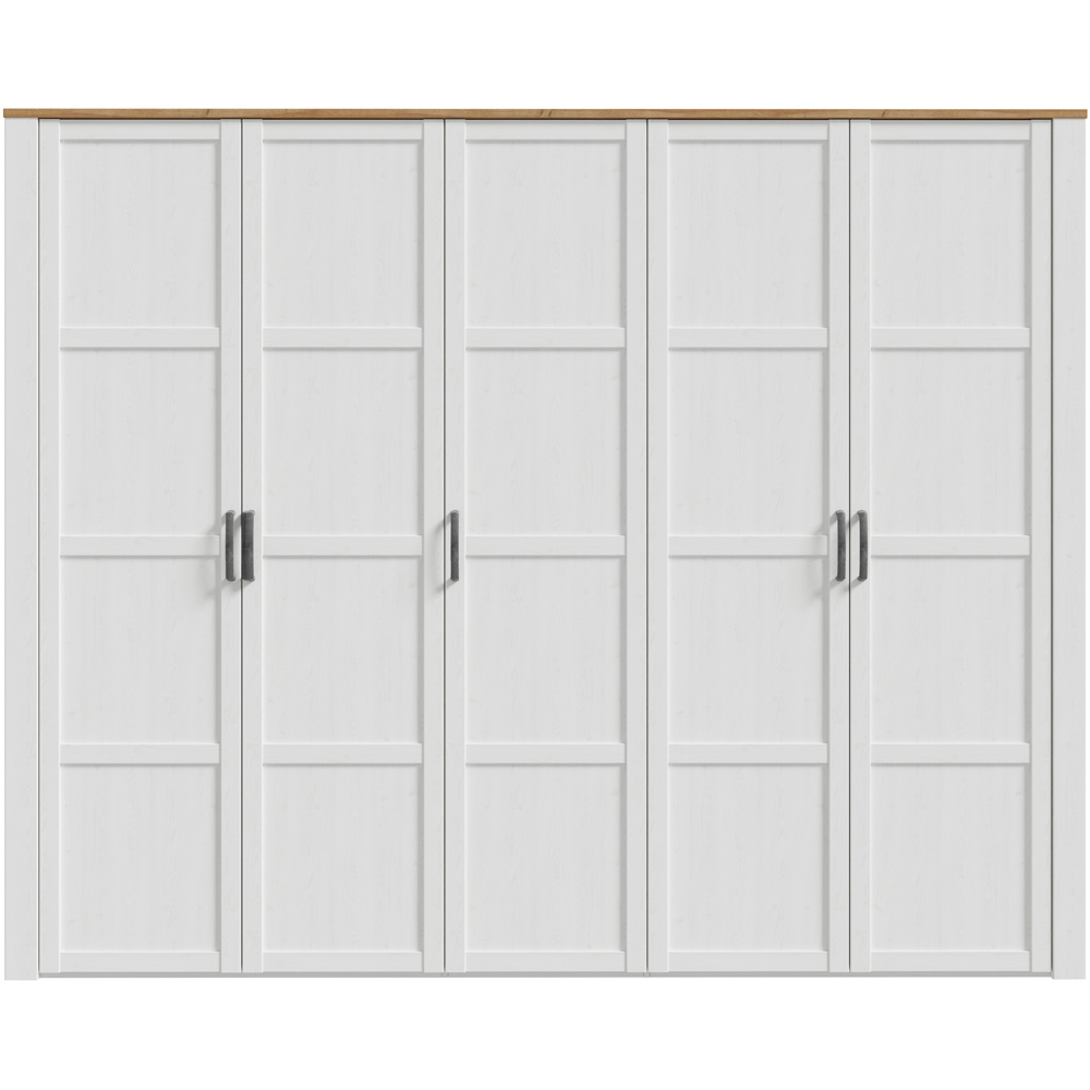 Florence 5 Door Riviera Oak and White Wardrobe Image 3