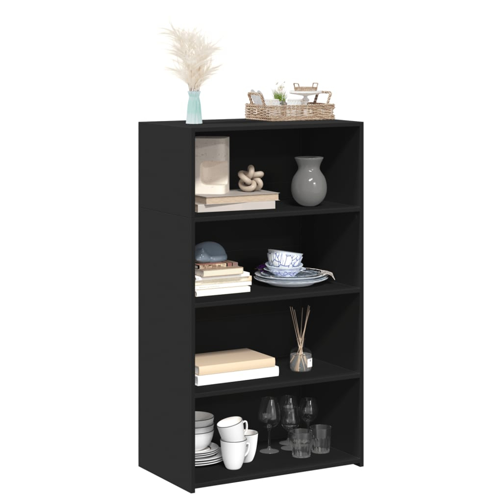 vidaXL 4 Shelf Black Highboard Image 3