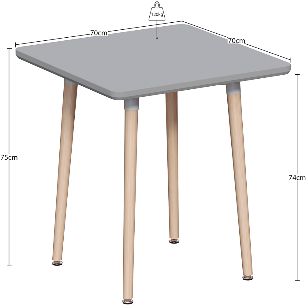 Vida Designs Batley 2 Seater Square Dining Table Grey Image 9