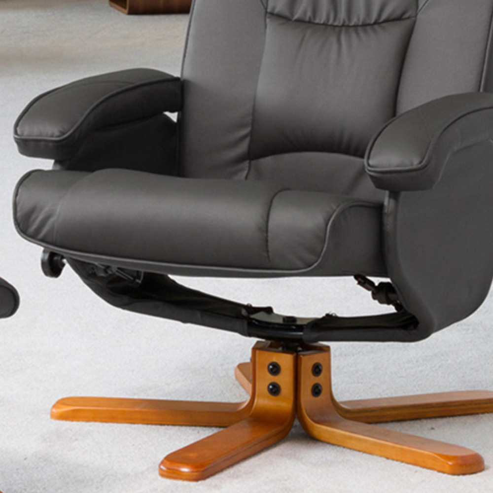 Artemis Home Severn Grey Massage and Heat Swivel Recliner Chair with Footstool Image 2