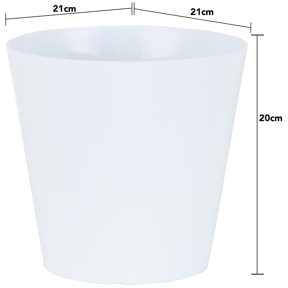 Wham Studio Ice White Round Plastic Planter 21cm 4 Pack Image 5