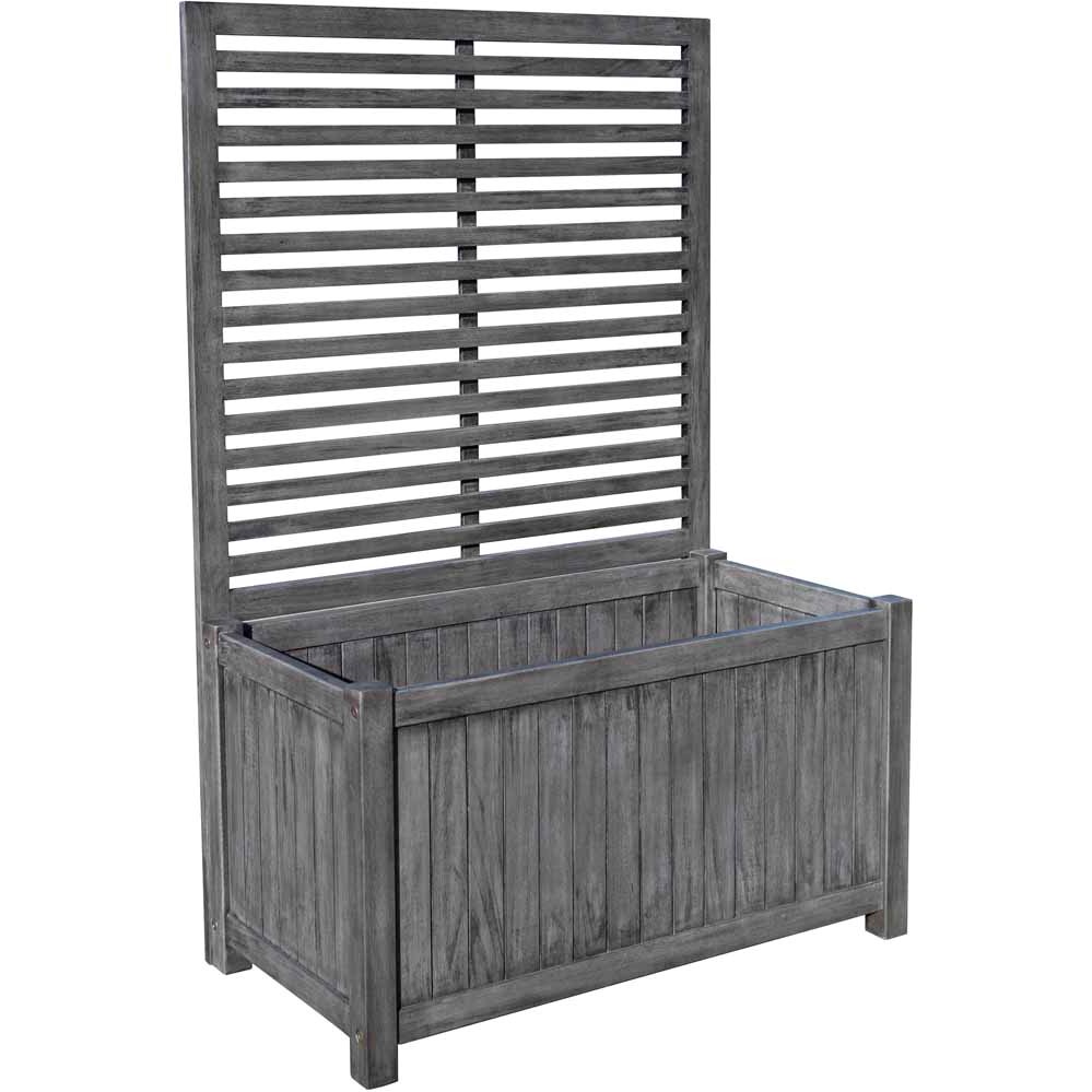 Rowlinson Alderley Grey Wooden Planter and Trellis Image 1