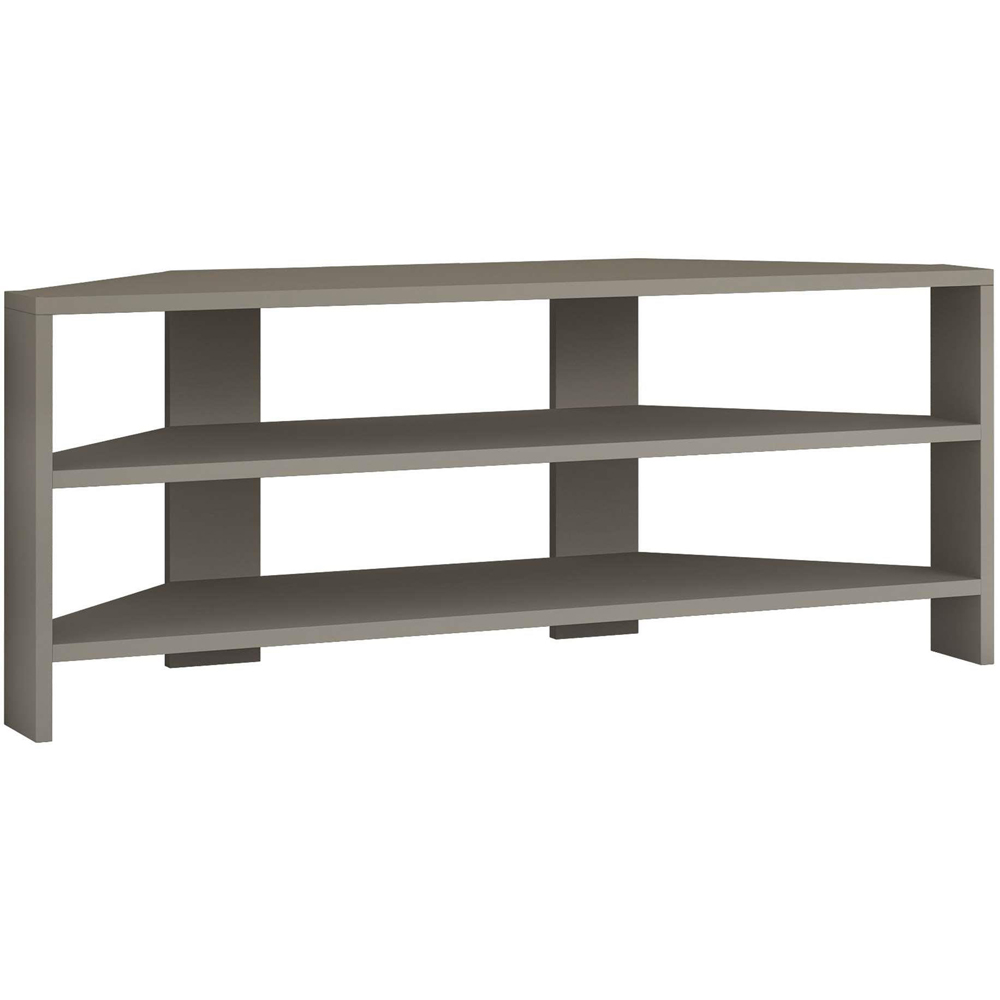 Decortie Thales 2 Shelf Mocha Grey Modern Corner TV Unit Image 2