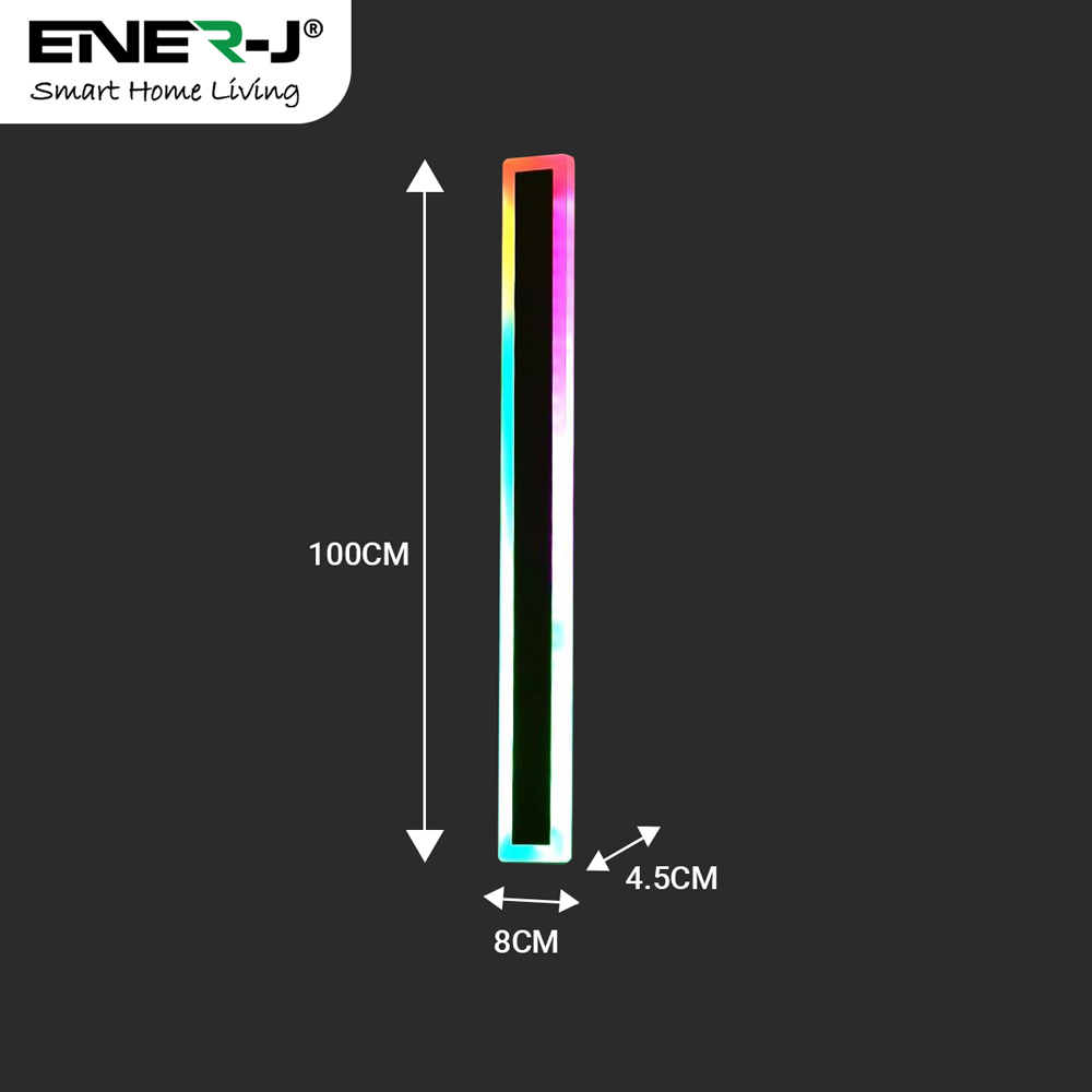 Ener-J 100 x 8cm Acrylic Black Colour Changing Outdoor Wall Light Image 6