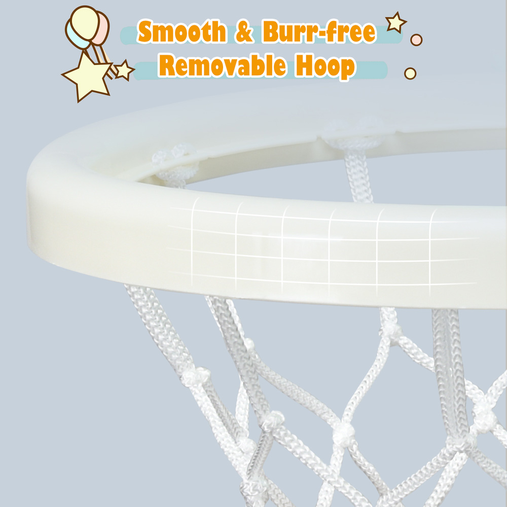 Costway Pink 3 in 1 child's Basketball Hoop and Stand Set Image 6
