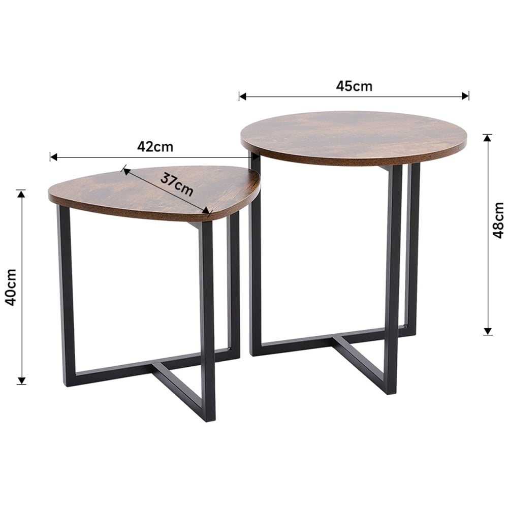Living and Home Round and Triangular Nest of Tables Set of 2 Image 9