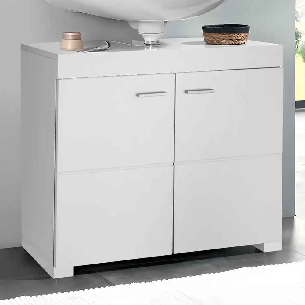 Tectake Idris 2 Door White Bathroom Cabinet Image 1