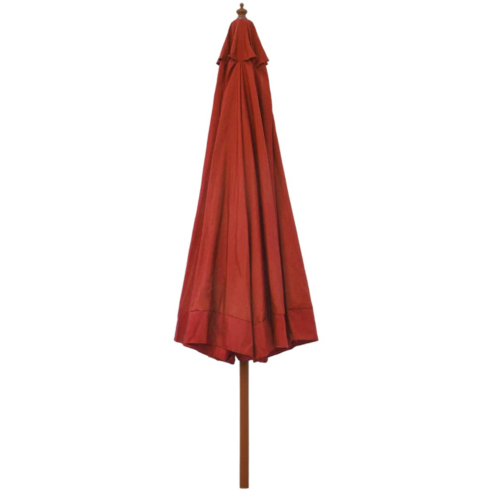 vidaXL Brown Garden Parasol with Wooden Pole 3.3m Image 2
