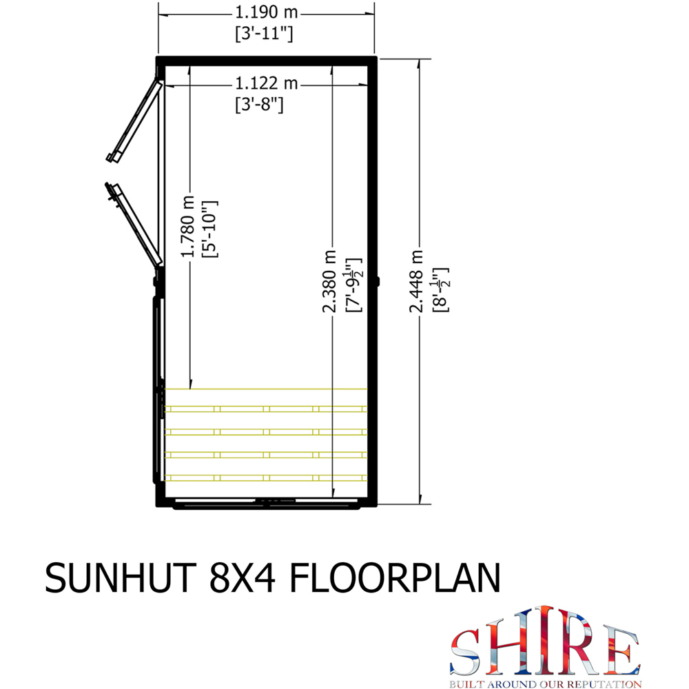 Shire 8 x 4ft Sun Hut Image 9