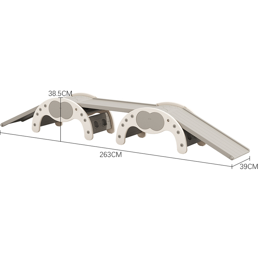 Living and Home Grey Climbing Frame Set with 3 Dual Sided Slides Image 8