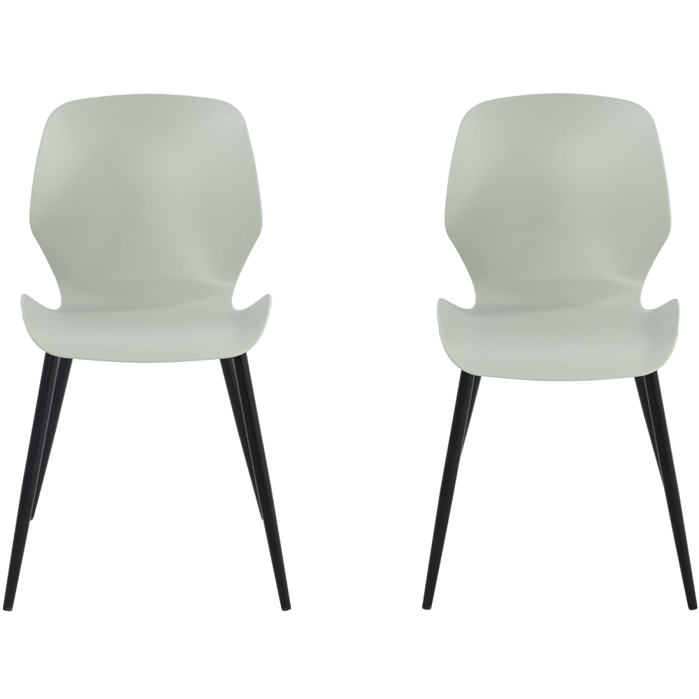 Core Products Carnaby Set of 2 Light Green Plastic Kitchen Chair Image 2