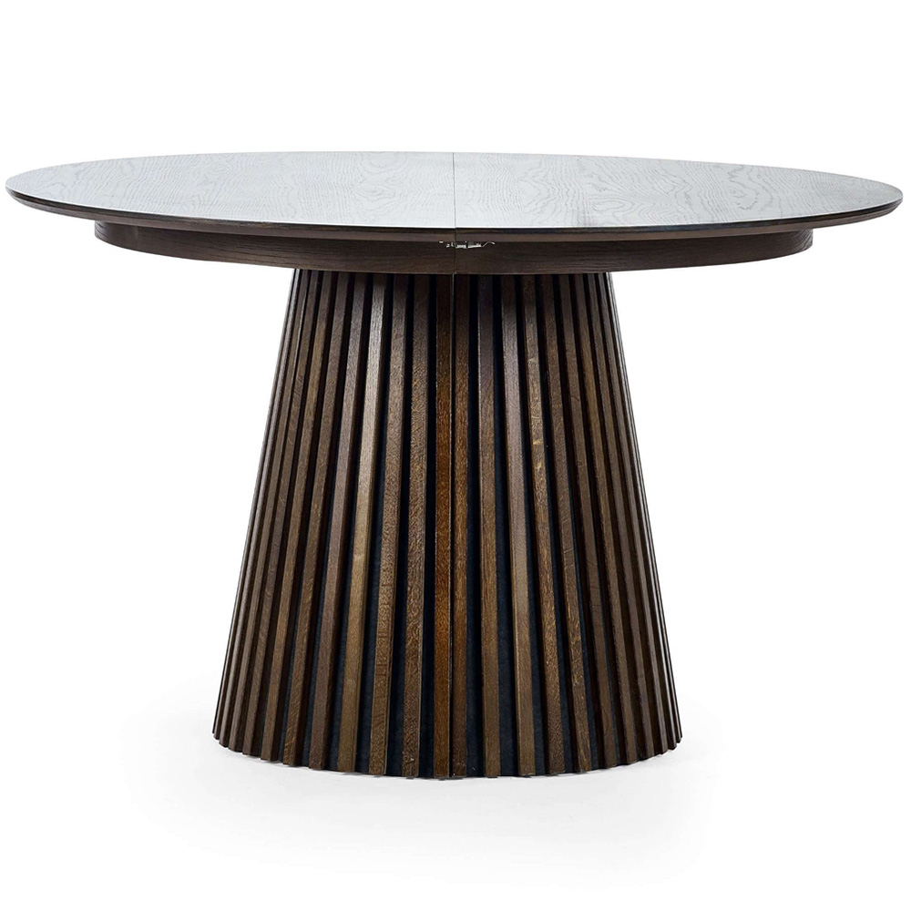 Julian Bowen Arya 6 Seater 120-200cm Dark Oak Effect Fluted Extending Dining Table Image 2