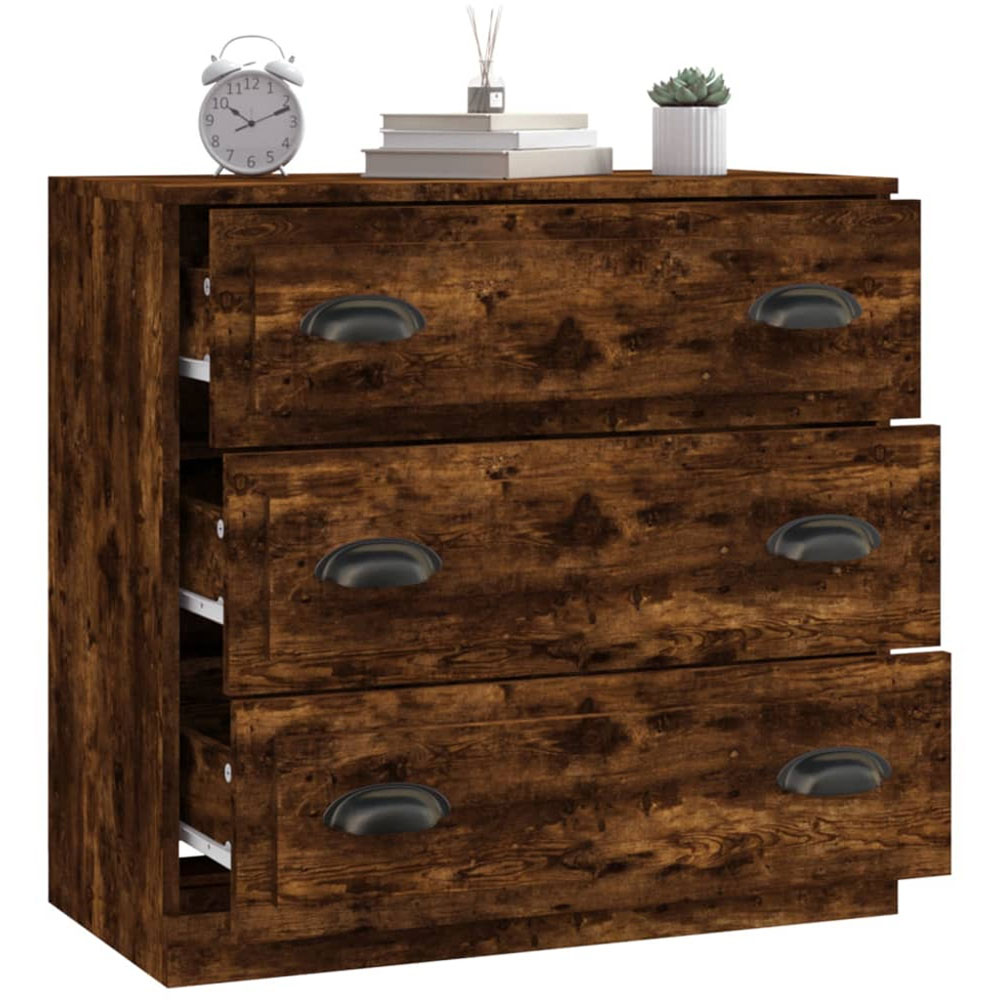 vidaXL 6 Drawer Smoked Oak Sideboard Image 7