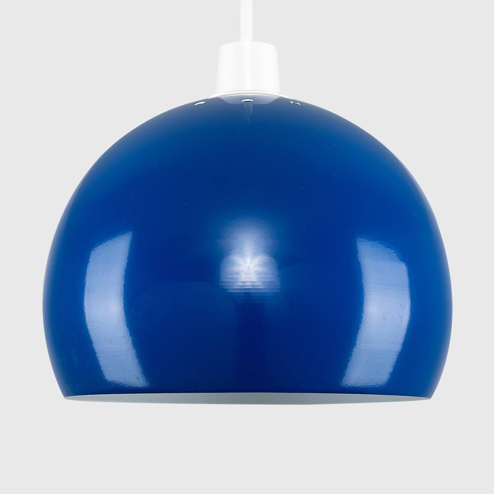 ValueLights Navy Blue Arco Mini Metal Pendant Light Shade Image 3