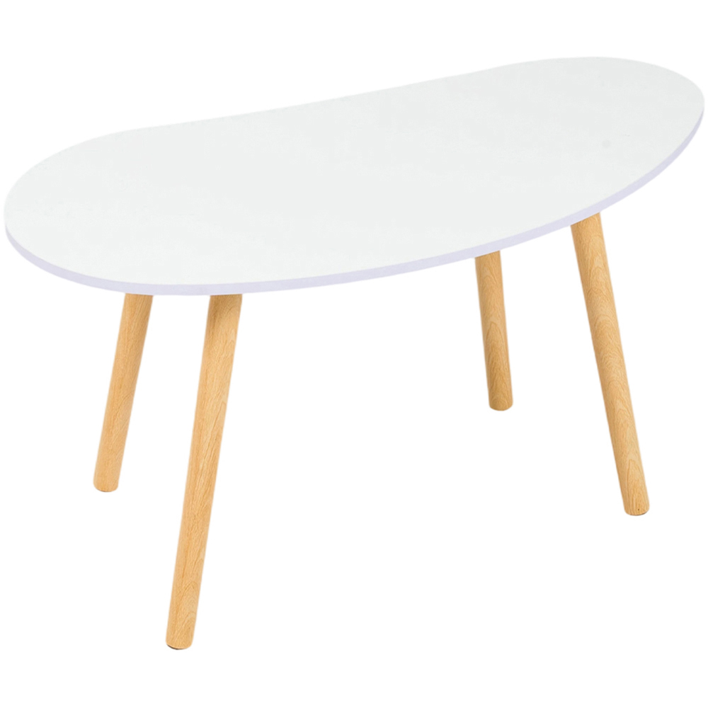 Living and Home White Mango Shaped Coffee Table Image 2