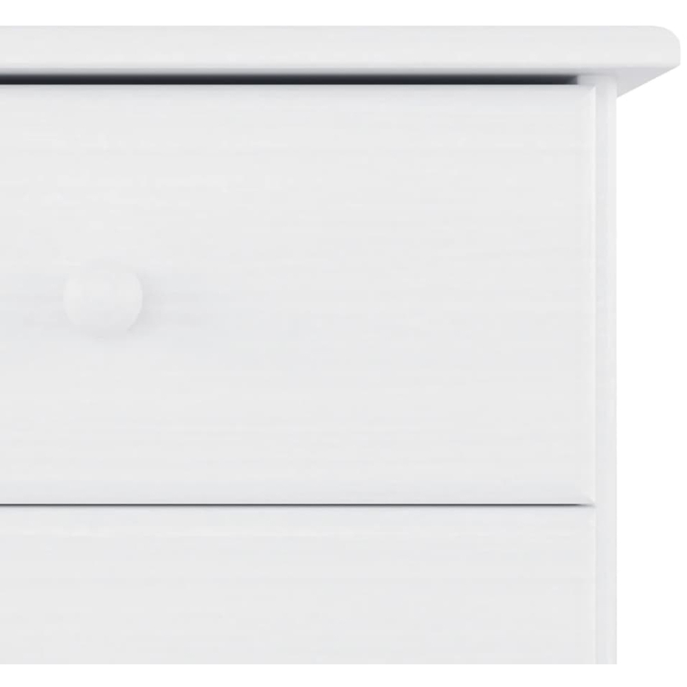 vidaXL Single Door 3 Drawer White Solid Pine Wood Sideboard Image 7