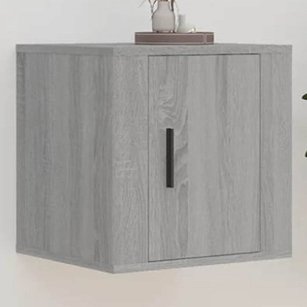 vidaXL Single Door Grey Sonoma Wall Mounted TV Cabinet 2 Pack Image 1