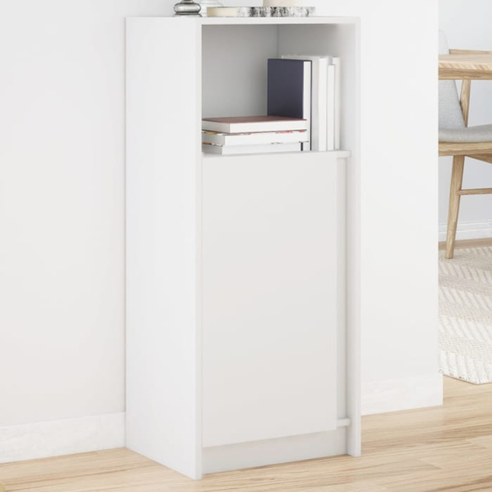 vidaXL Single Door White LED Sideboard Image 1