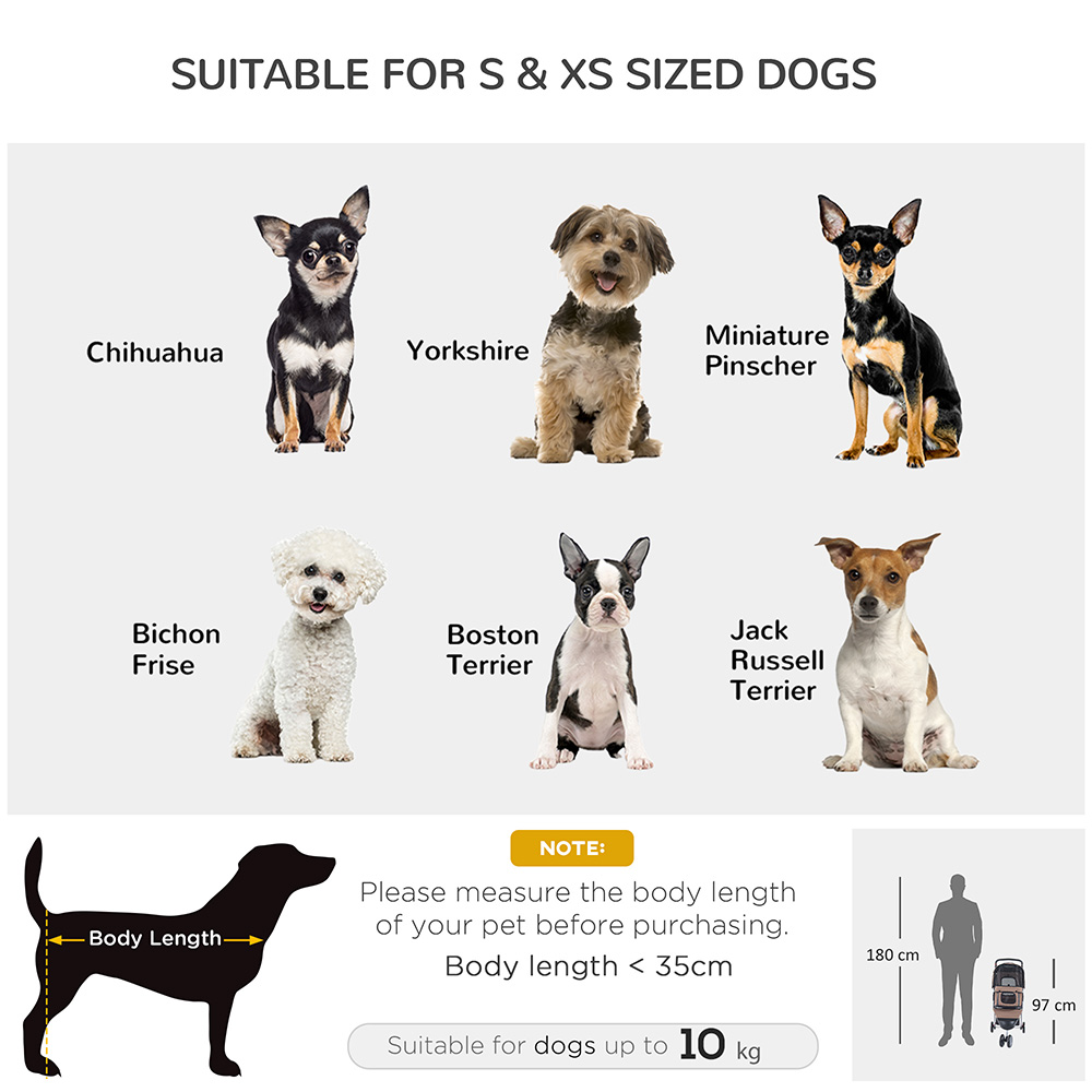 PawHut 3 Wheel Pet Stroller Brown Image 7