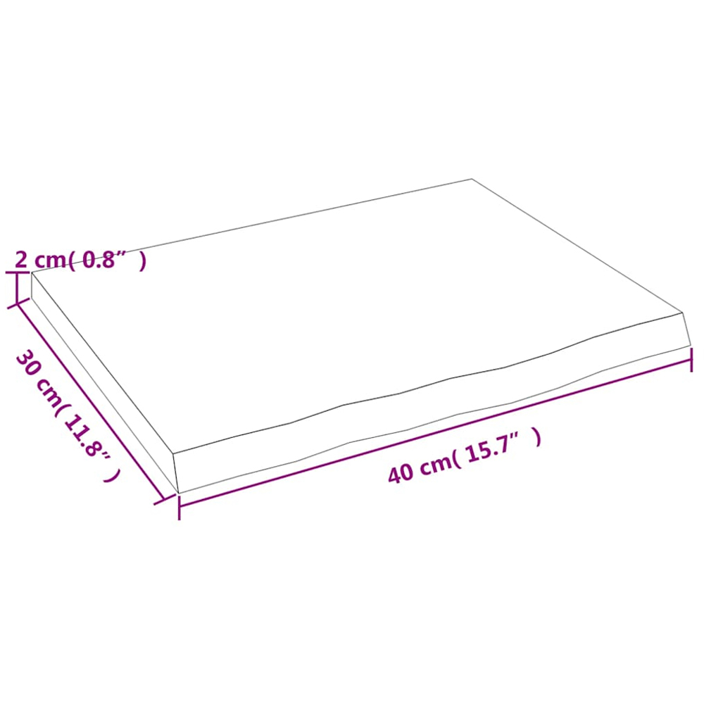 vidaXL 40cm Treated Solid Oak Wood Floating Wall Shelf Image 6