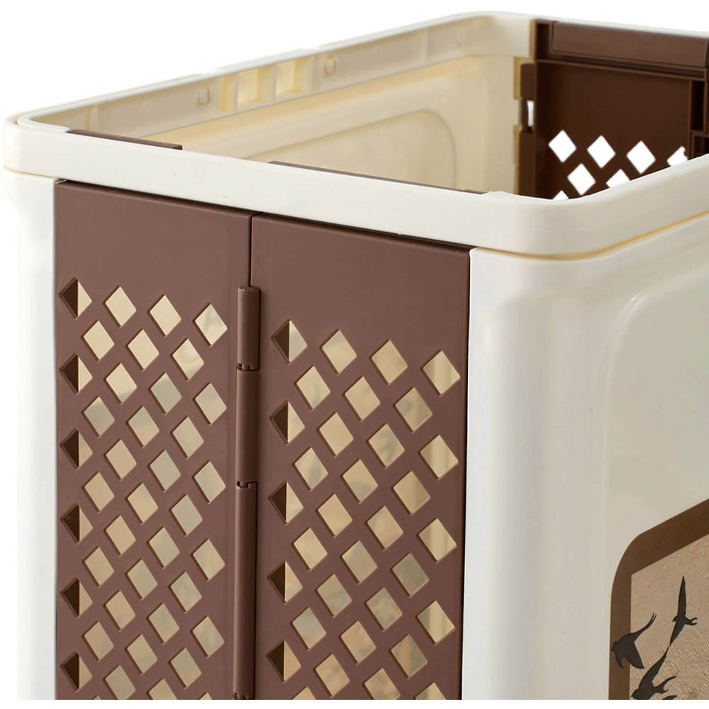 Living and Home Retro Foldable Laundry Basket with Castors Image 6