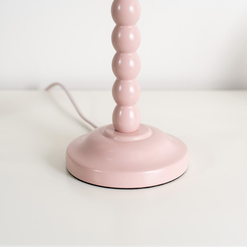 ValueLights Bobbins Blue Scallop Shade Rose Pink LED Table Lamp Image 3