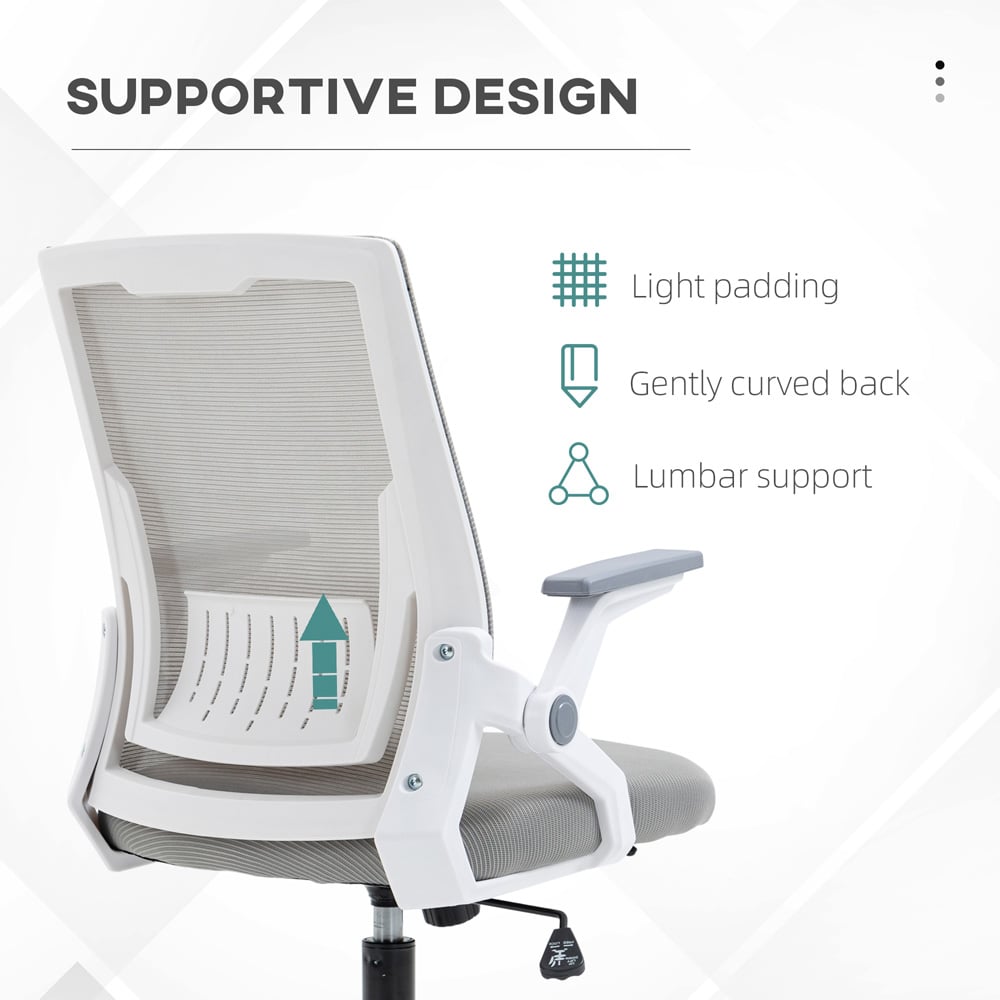 Portland Grey Mesh Swivel Lumbar Support Office Chair Image 5
