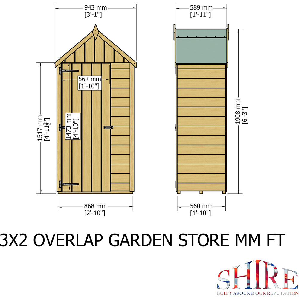 Shire 3 x 2ft Overlap Tool Shed Image 6