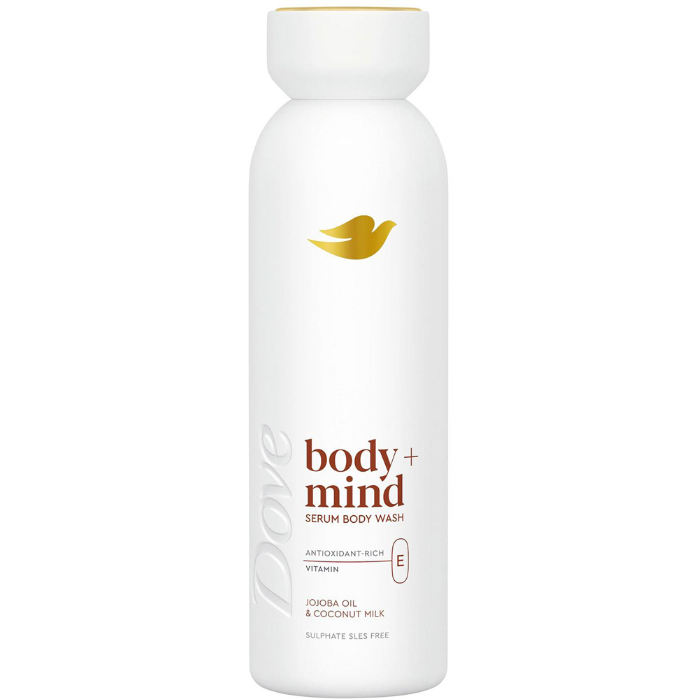 Dove Body+Mind Jojoba Oil and Coconut Milk Vitamin E Serum Body Wash 350ml 6 Pack Image 2