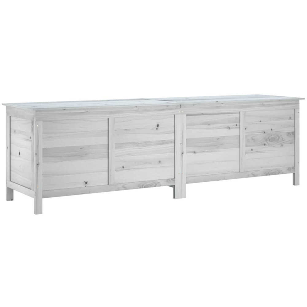 vidaXL 56.5 x 198.5 x 50cm White Fir Wood Garden Storage Box Image 1