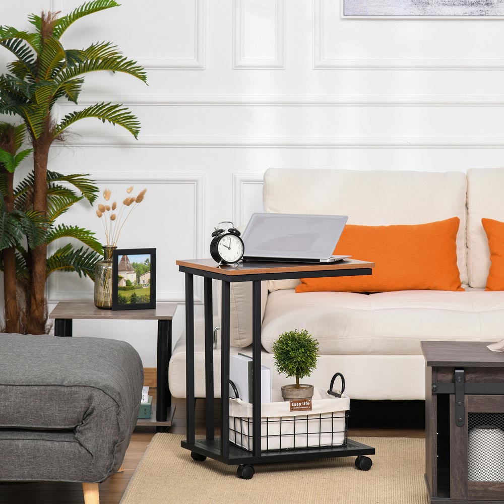 Portland Chestnut Brown C Shaped Side Table Image 4
