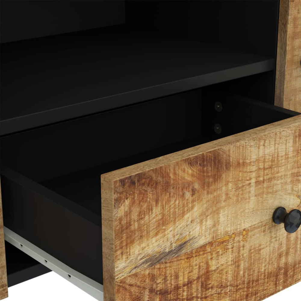 vidaXL 2 Door Single Drawer Light Brown TV Cabinet with Metal Stand Image 7
