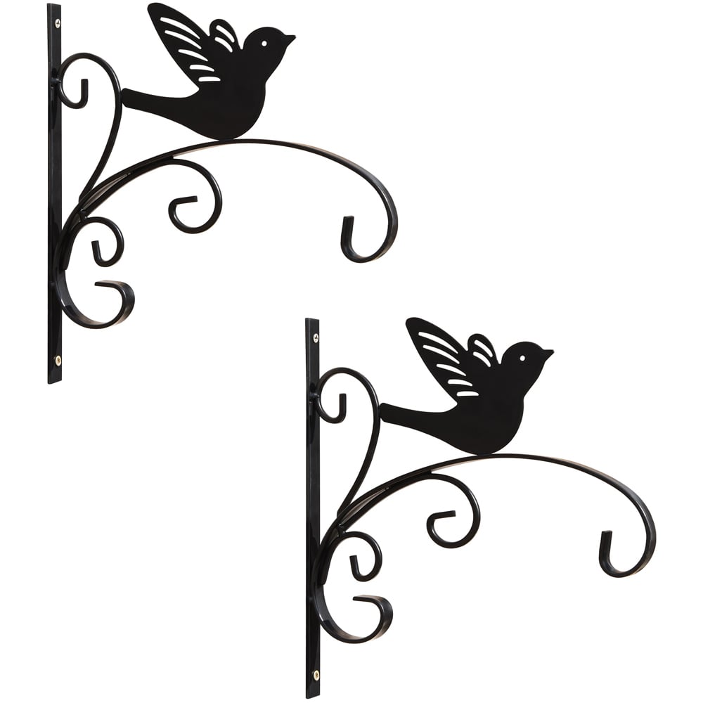 Garden Gear King Swallow Black Garden Bracket 2 Pack Image 1