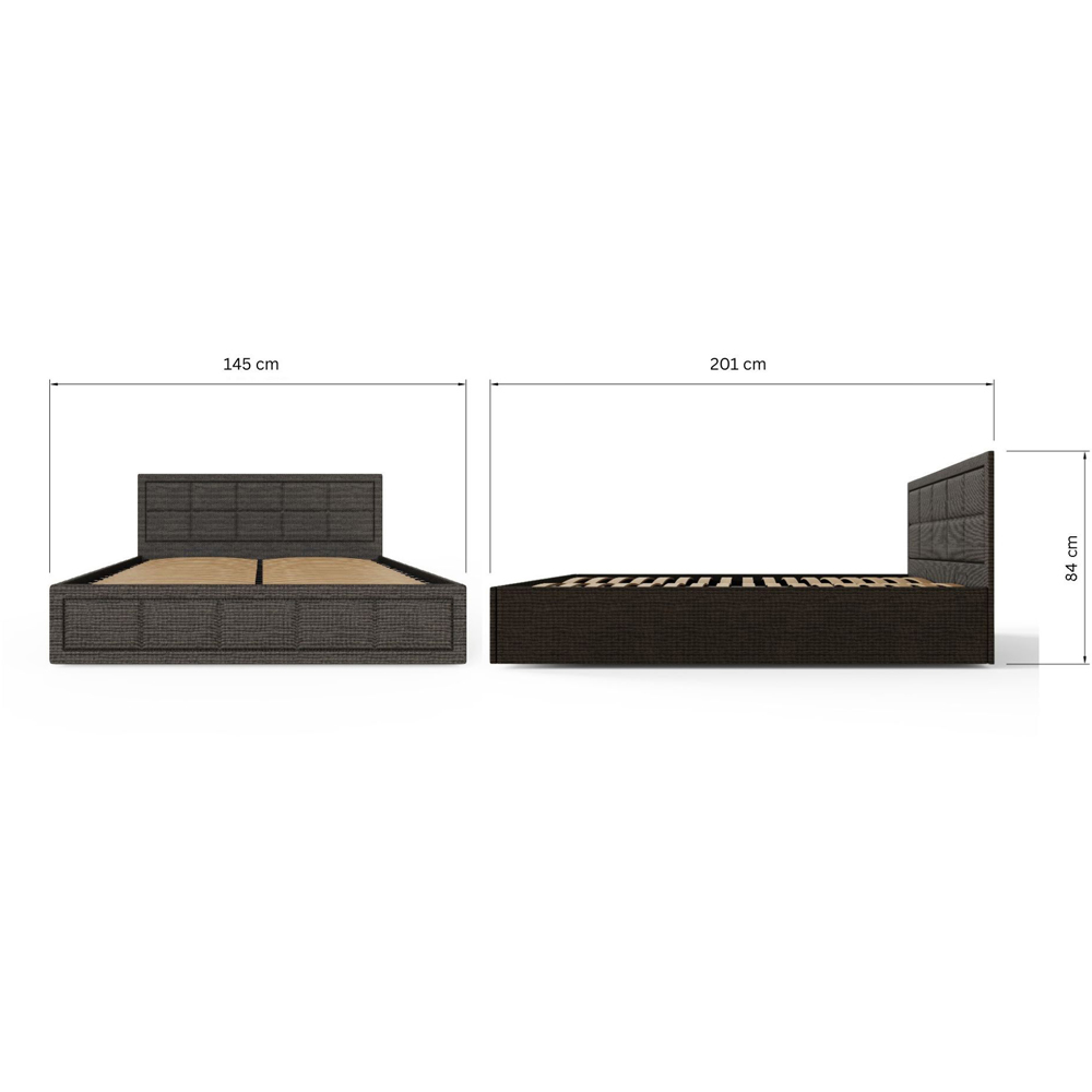 GFW Jamie Double Grey Hopsack Fabric End-Lift Ottoman Bed with Headboard Image 9
