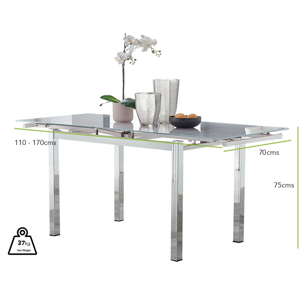 Furniturebox Fonti Valera 6 Seater Dining Set White and Chrome Image 9