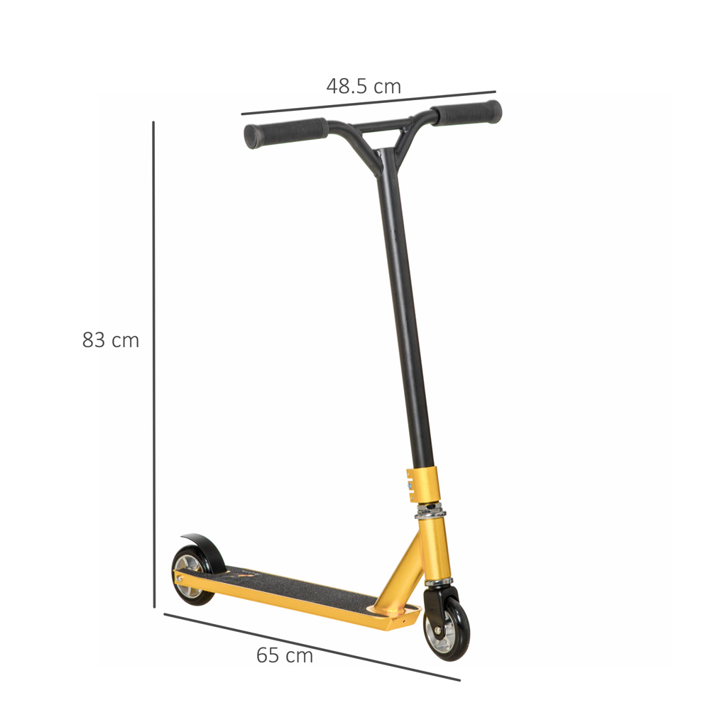 HOMCOM Gold Lightweight Entry Level Complete Trick Kick Stunt Scooter Image 9