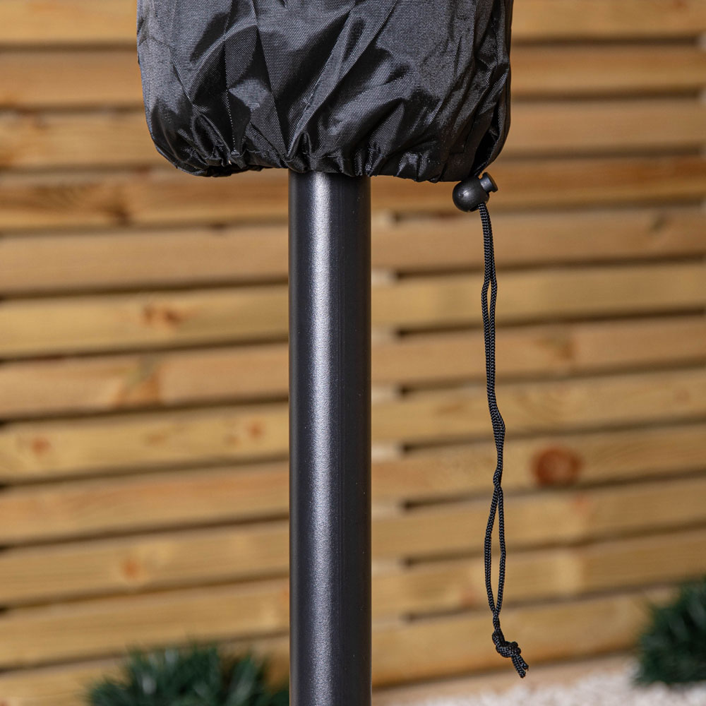Samuel Alexander 2.7m Black Havana Garden Patio Parasol with Crank Handle and Cover Image 4