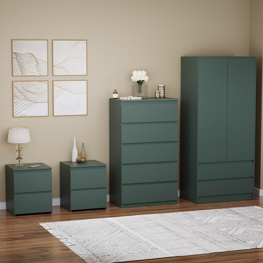 Denver Jasper Green 4 Piece Bedroom Furniture Set Image 1