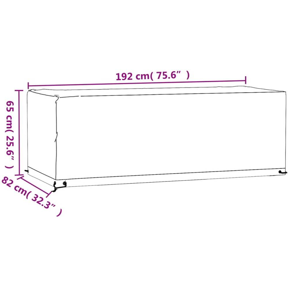 Walplus Rectangular Garden Furniture Cover with 8 Eyelets 65 x 82 x 192cm Image 9