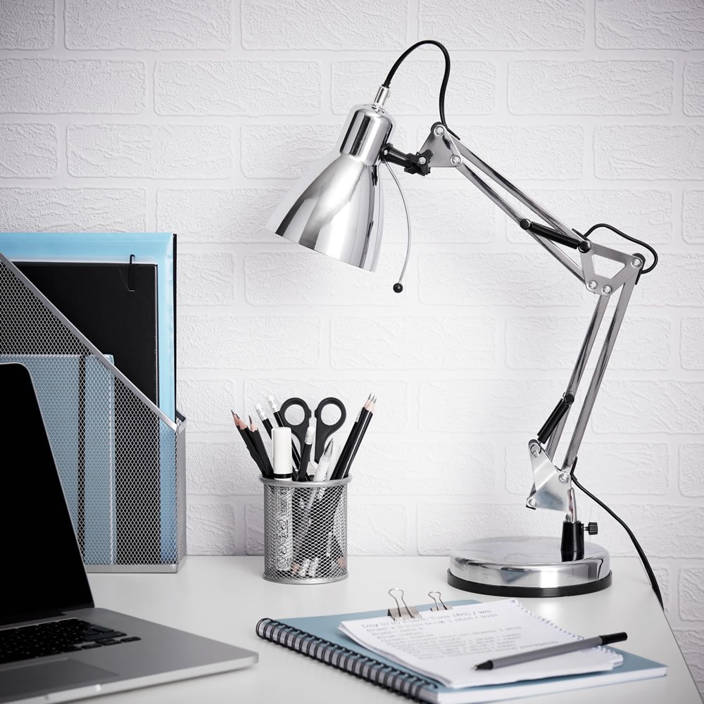 Wilko Angle Task Lamp Chrome Effect Image 6