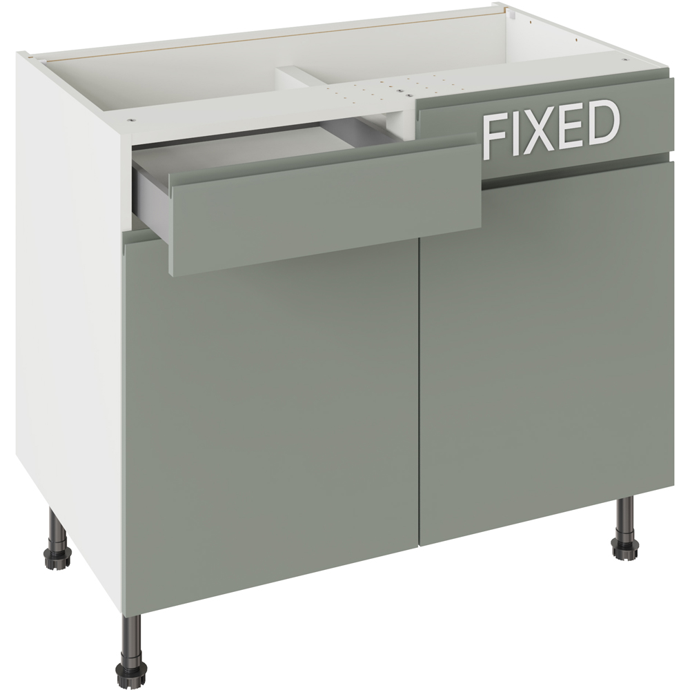 Kitchen Kit J-Pull Sage Green Drawerline Base Cabinet 1000mm Image 3