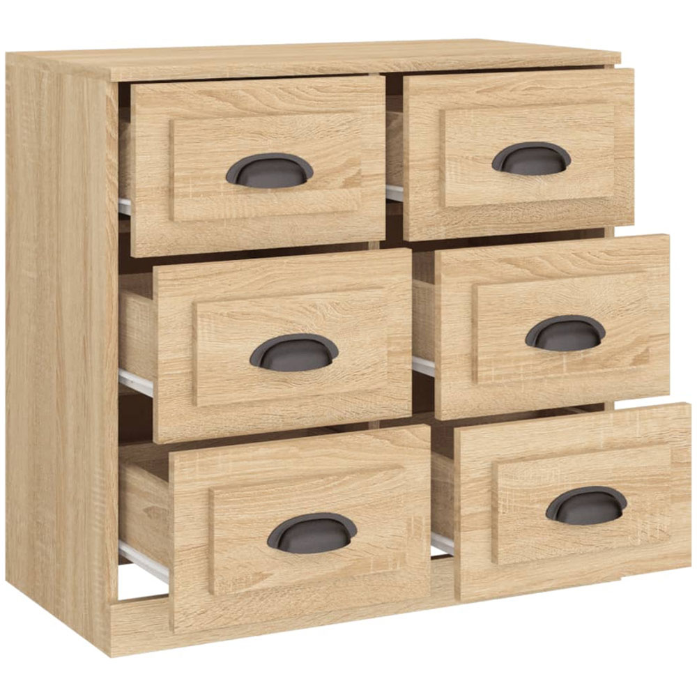 vidaXL 6 Drawer Sonoma Oak Sideboard Image 8