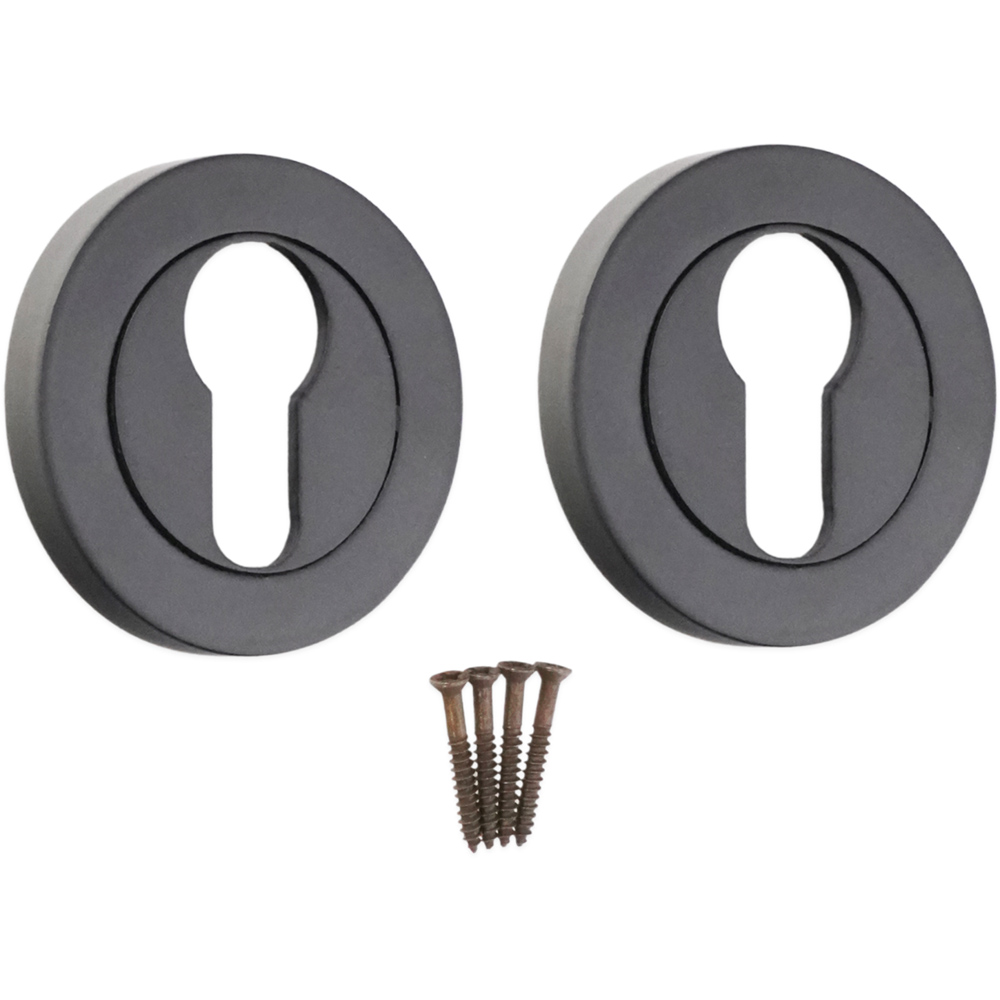Spira Brass Matt Black Euro Profile Escutcheon 2 Pack Image 4