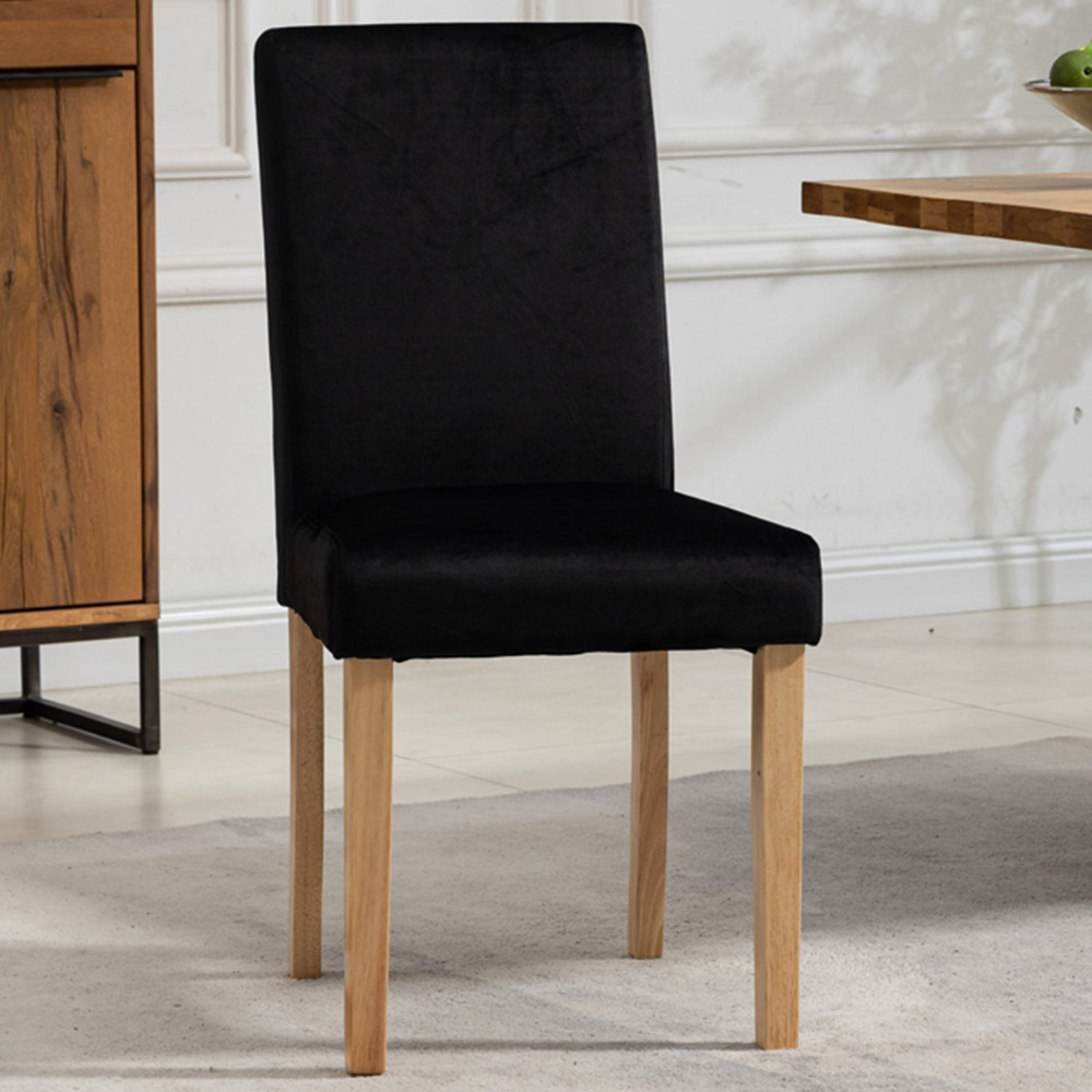 Artemis Home Maiolo Set of 2 Black Velvet Dining Chair Image 2