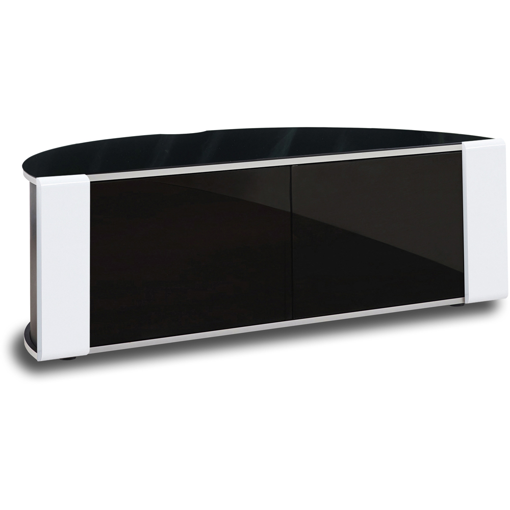 MDA Designs Sirius 1200 2 Door Black and White TV Cabinet Image 2